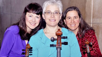 The Concordia String Trio members are (from left) Marcia Henry Liebenow, Karen Becker and Leslie Perna.