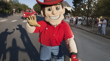 Herbie Husker takes part in the 2012 Homecoming parade.