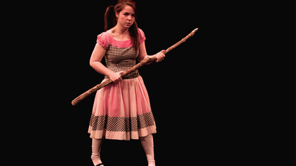 The Theatrix production of "Lion in the Streets" features Lynn Twarowski as the ghost of Isobel.