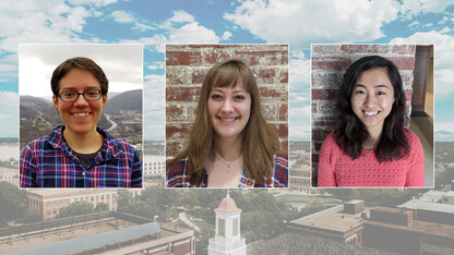 May 2021 graduates (from left to right) Juliana Bukoski, Elizabeth Carlson and Su Ji Hong will bring the number of women who have earned the Ph.D. from the Nebraska mathematics department to 100.