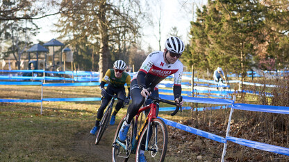 Dillon McNeill competes in a cycling race.