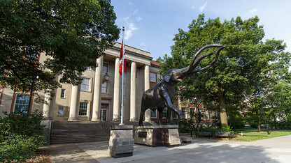 Archie statue in front of Morill Hall