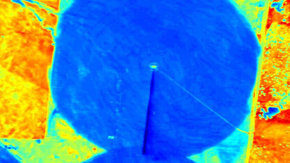 Evaporative research by Joe Szilagyi advanced with assistance from an alumnus and Cornerstone Mapping's highly sensitive thermal-infrared camera. Pictured is an research image taken by the camera. 