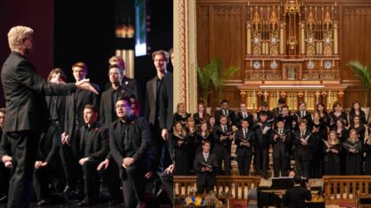 Prior performances from the Varsity Chorus (left) and All-Collegiate Choir (right).
