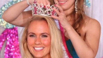 Victoria Bayer being crowned America's U.S. Miss Nebraska in October. 