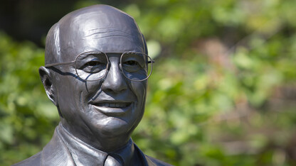 A statue on campus honors former U.S. Agriculture Secretary Clayton Yeutter. The university has announced three endowed chairs as the foundation of the Clayton K. Yeutter Institute of International Trade and Finance.