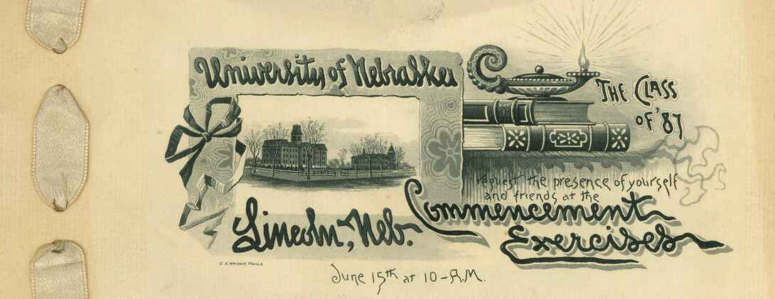 Detail from the commencement program for Nebraska's Class of 1887.