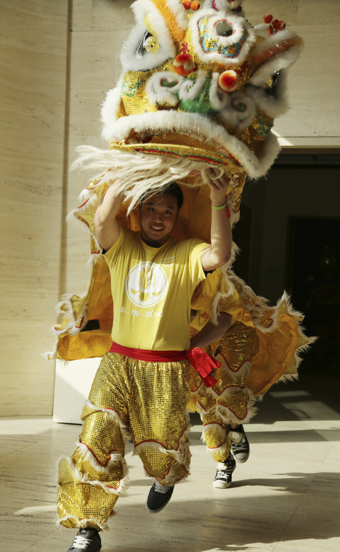 A performer acts out a lion dance at a previous Sheldon Museum of Art event. The museum hosts an Asian lunar new year celebration on Feb. 21.