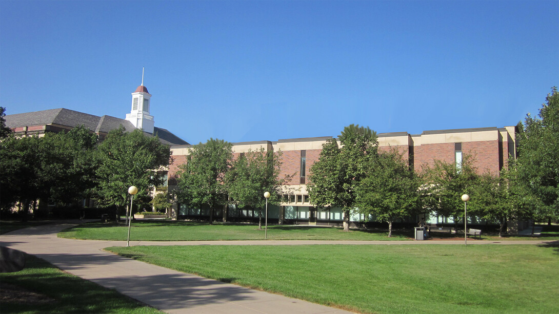 When completed, the Love Library North roofline will match that of the Link.