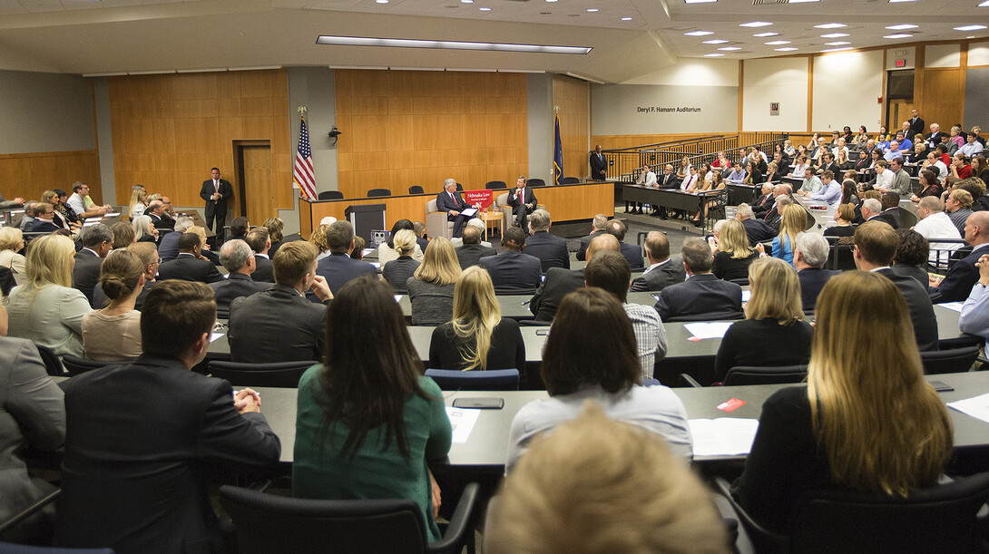 The Sept. 19 visit by U.S. Chief Justice John Roberts drew about 500 to the College of Law.