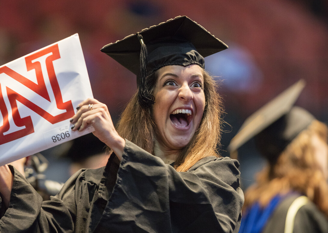 Deanna Pina celebrates her Bachelor of Arts degree. 