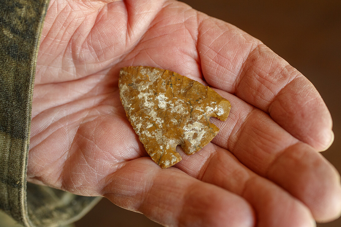 Robert Coble holds a Wray point he brought into the Artifact Roadshow on Oct. 7 in Mullen.