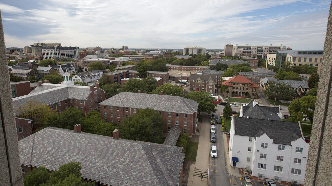 Nebraska's City Campus looking west from the 13th floor of Cather Hall. Buildings near the Cather-Pound complex are included in exclusion and evacuation zones that will be in place from 6 a.m. to noon Dec. 22.