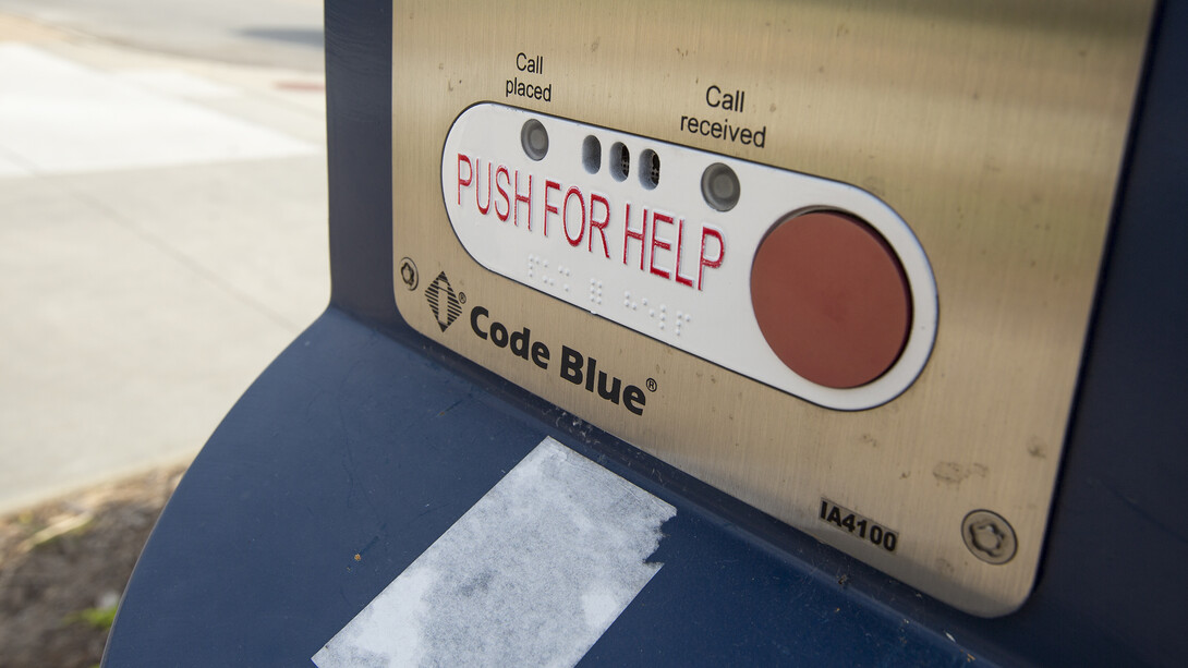 The blue emergency phones connected directly to 911 operators by the push of a button. The phones were installed primarily in the early 1990s.