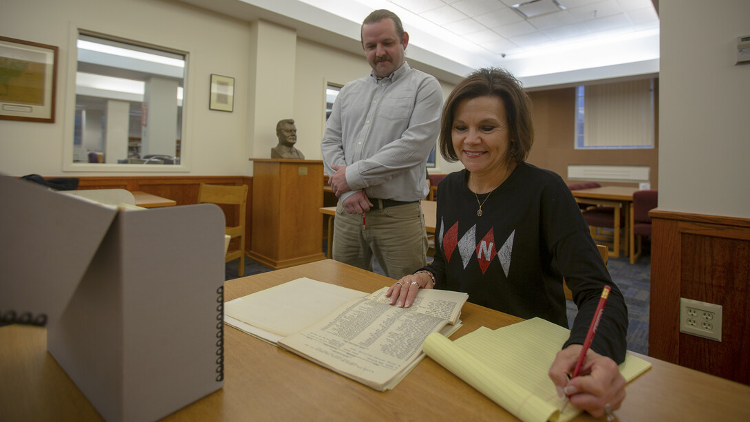 Nebraska's Cathy Urban and Josh Caster used student records and resources in the University Archives and Special Collections to identify students who served in World War I. The names are featured in a new memorial within Nebraska's Memorial Stadium.