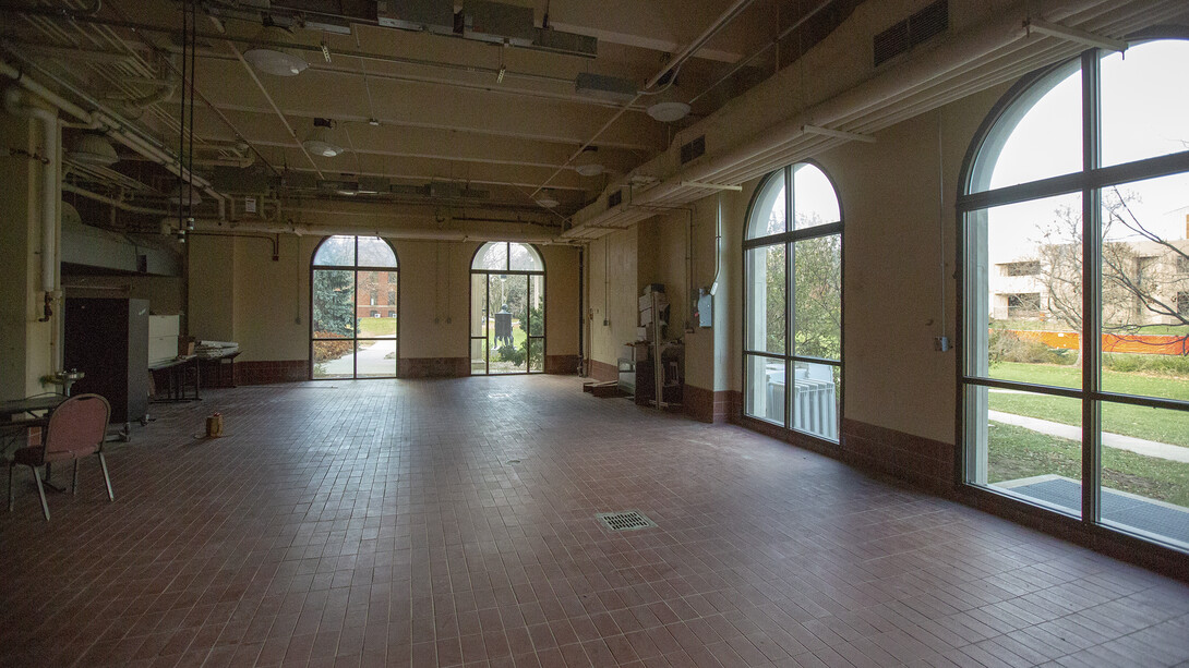 The new Dairy Store location will look out onto Legacy Plaza on the north side of Filley Hall/Food Industry Complex. The space was formerly home to a pilot plant that shifted to Nebraska Innovation Campus.