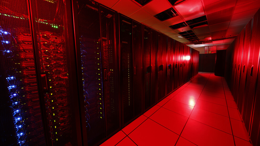 Supercomputers stand at the ready in Nebraska's Schorr Center, which is the home to the Holland Computer Center.