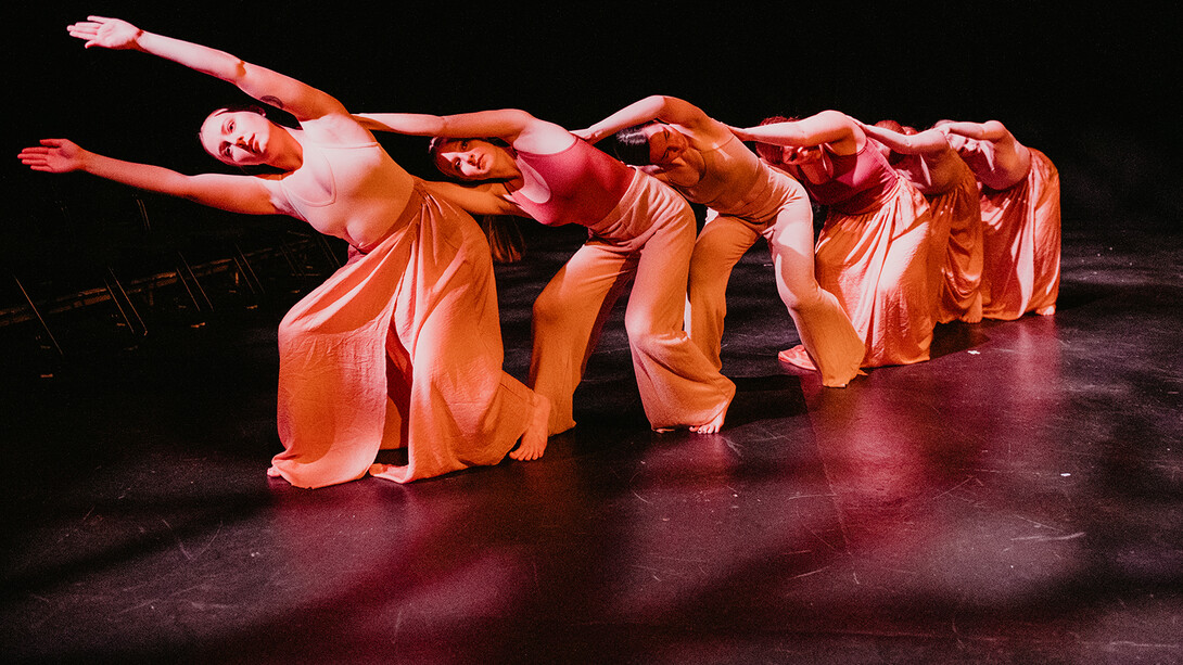 Dance students perform during a 2019 recital in the Johnny Carson Theatre. 