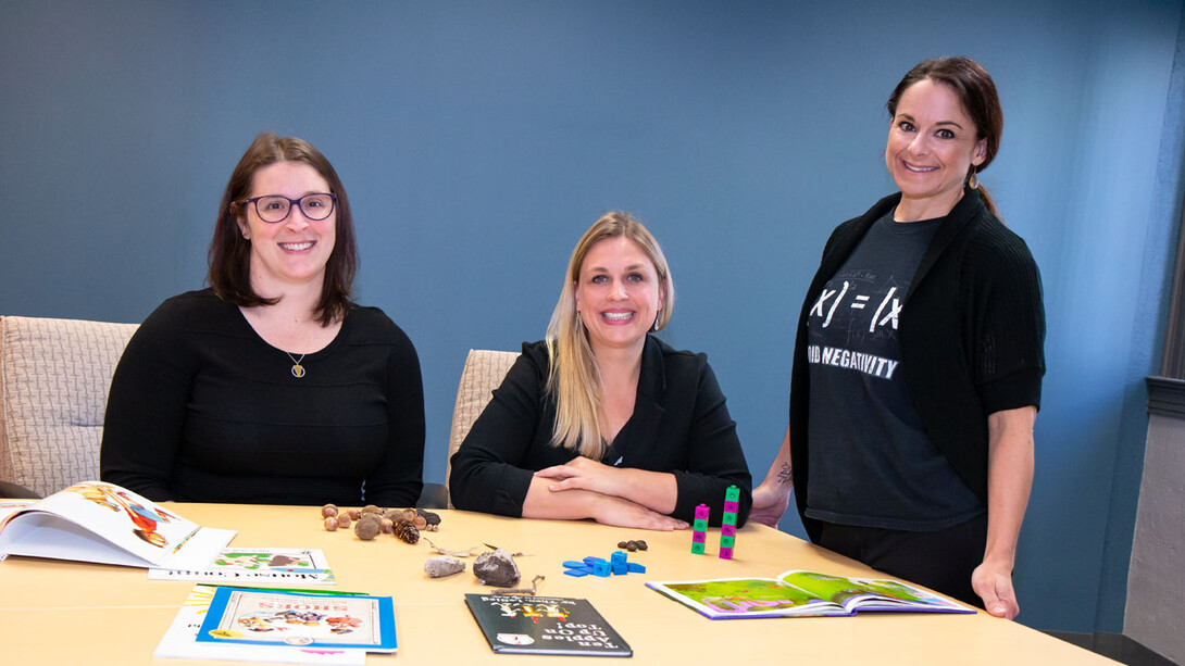 From left, Rachel Schachter, co-principal investigator; Holly Hatton-Bowers, project consultant; and Kelley Buchheister, principal investigator (Photo by Kyleigh Skaggs, CYFS)