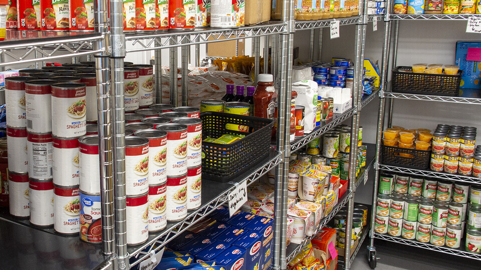 Husker Pantry (City Campus) and Maverick Food Pantry (Scott Campus) rely on donations to keep shelves stocked.