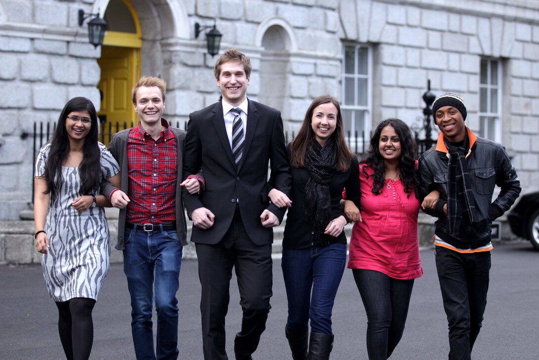 Nebraska law alumna Audrey Johnson (fourth from left, black scarf) participated in the 2012 International Client Consultation Competition in Dublin. She is shown here with delegates from England, India, New Zealand, Nigeria and Sri Lanka.