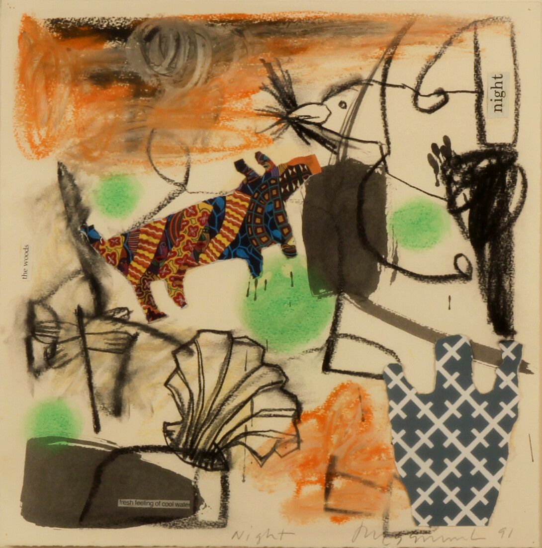 "Night" (1991), mixed media on paper, by Jaune Quick-to-See Smith