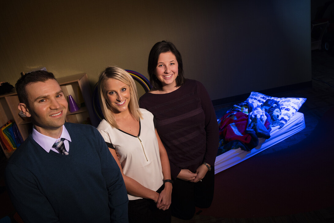 UNL researchers have conducted a meta-analysis study that shows ADHD medications can cause children to develop sleep problems. Psychology doctoral student and lead author Katie Kidwell (right), doctoral student Alyssa Lundahl and Professor Tim Nelson authored the paper along with doctoral student Tori Van Dyk, who is away from UNL on an internship.