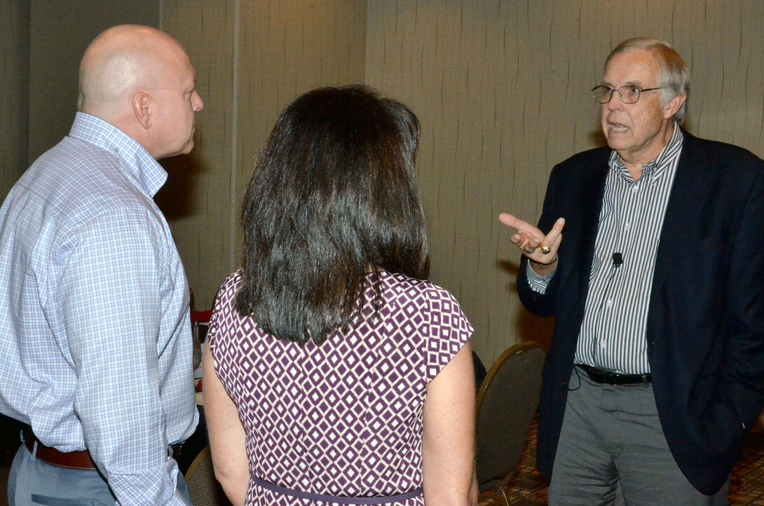 Fred Luthans (right), University and George Holmes Distinguished Professor of Management Emeritus at UNL, will present the Power Lunch "The Power of Positive Leadership" Aug. 31 at Lincoln's Wilderness Ridge Golf Club.