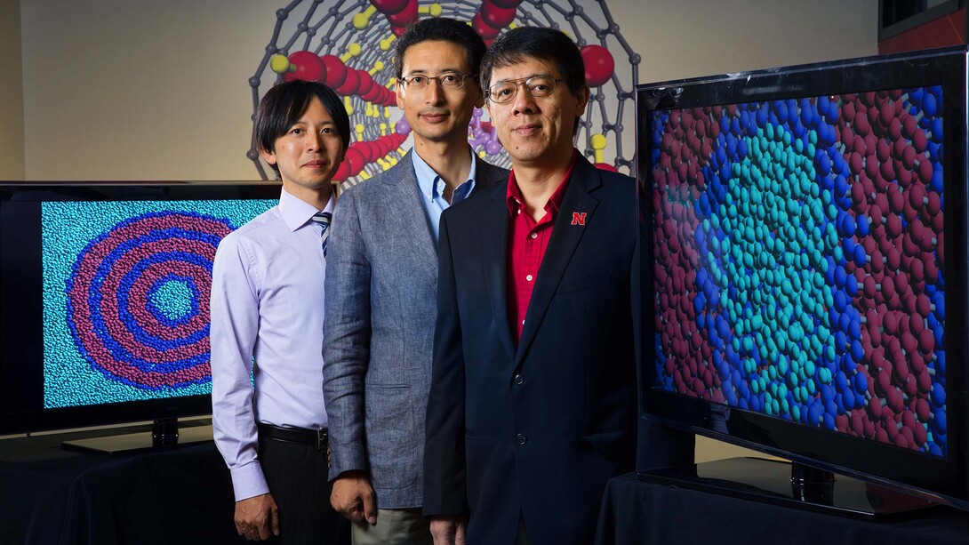 Noriyoshi Arai (left), Kenji Yasuoka and Xiao Cheng Zeng