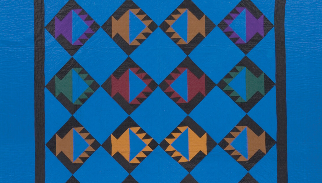 "Baskets" by E. Miller, circa 1975, 82 x 70 inches, Ardis and Robert James Collection