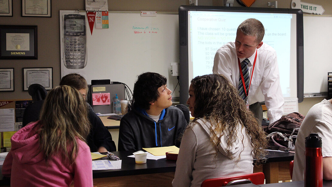 Shelby Aaberg teaches a math class at Scottsbluff High School in 2013. Most rural Nebraskans say diverse viewpoints add value and feel at ease with people from different backgrounds, according to the 2017 Nebraska Rural Poll.