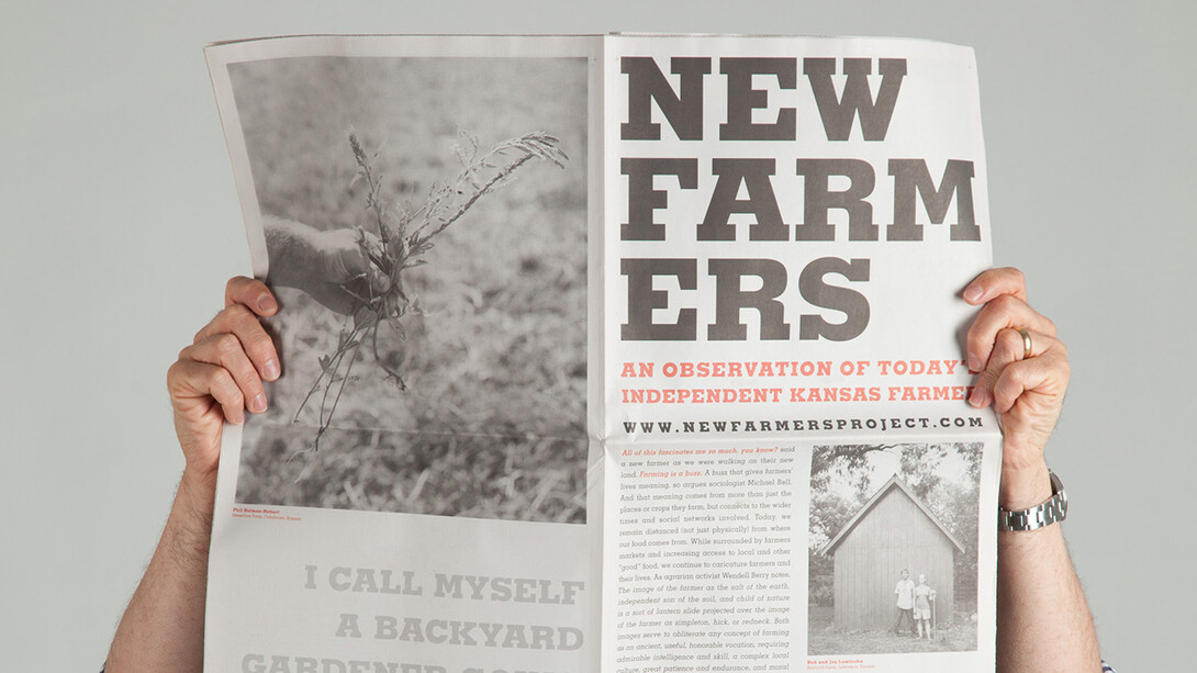 Visitors can take home a copy of the “New Farmers” newspaper, which addresses work, food and farming on the Great Plains.