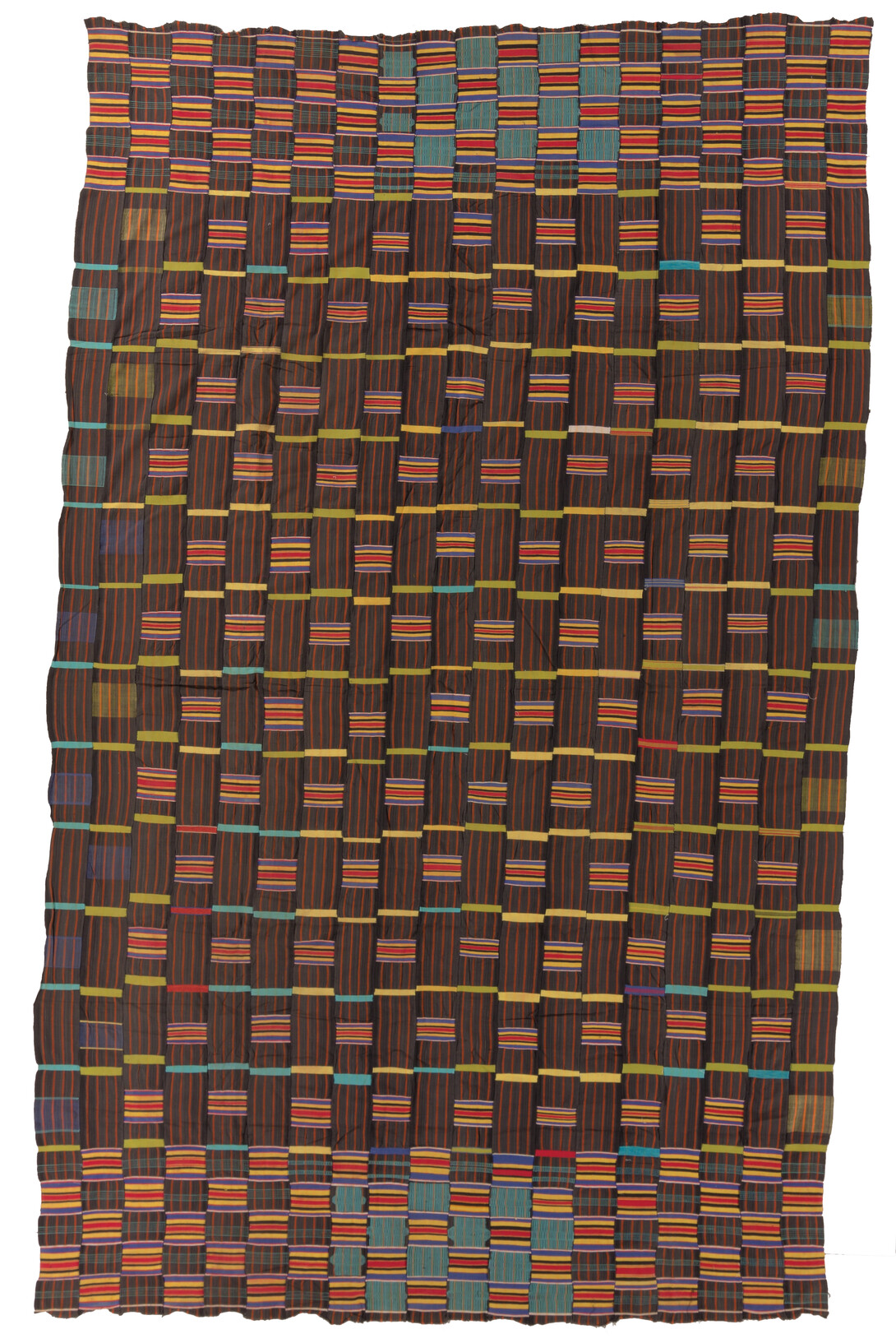This Kente Cloth made by the Ashanti people circa 1960-1980 will appear in "From Kente to Kuba" at the International Quilt Study Center & Museum.