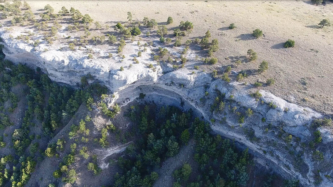 The University of Nebraska–Lincoln’s Jesse Korus, Matt Joeckel and Shane Tucker have worked to document and describe, via drone footage and computer modeling, the Haystack Mountain conglomerate in the Wildcat Ridge in Western Nebraska.