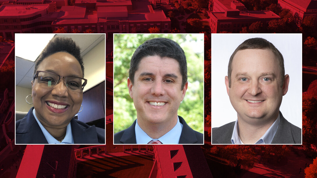 Finalists for the associate vice chancellor for academic services and enrollment management, shown in order of public presentation date, are (from left) Manicia Finch, Patrick Winter and Matt Ellis.