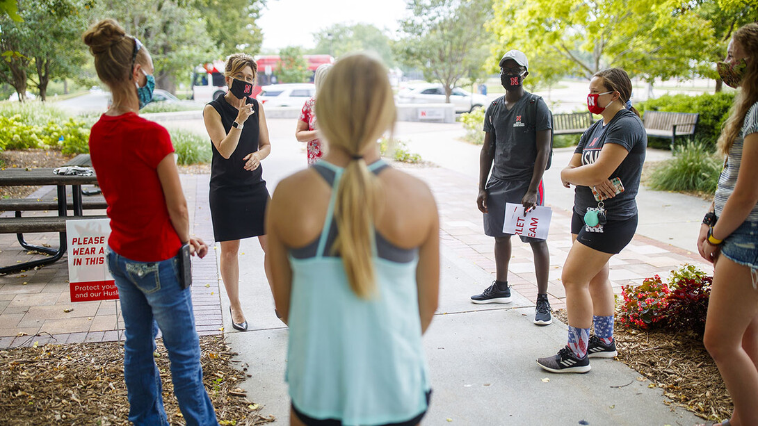 Tiffany Heng-Moss, dean of the College of Agricultural Sciences and Natural Resources, speaks at the CASNR Launch, welcoming new students on Aug. 20, 2020.