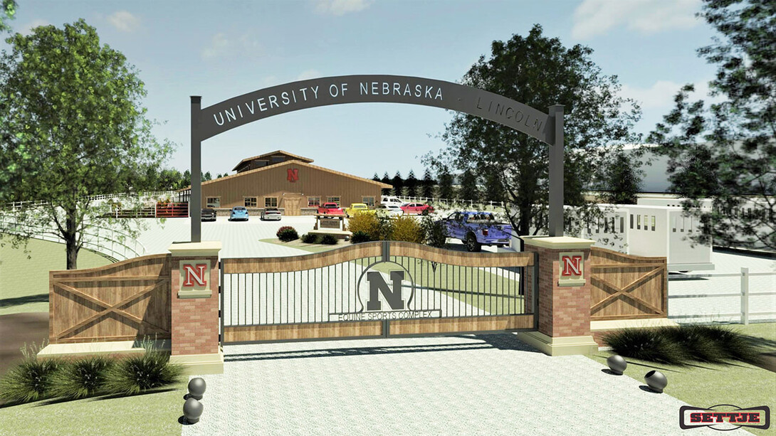 An artist’s rendering of the entrance to the planned Equine Sports Complex at Nebraska. 