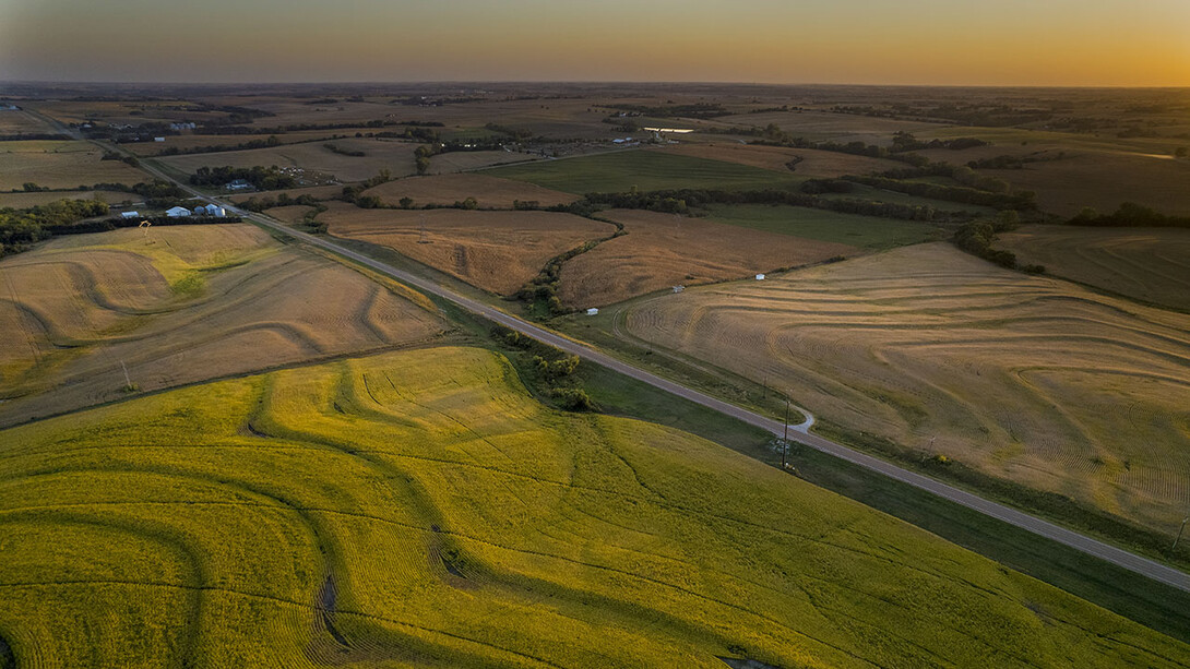 Aerial photo of Nebraska farmland