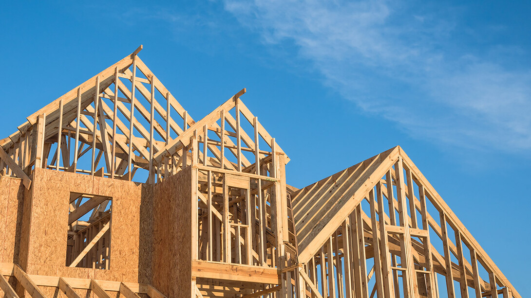 Frame of a house under construction