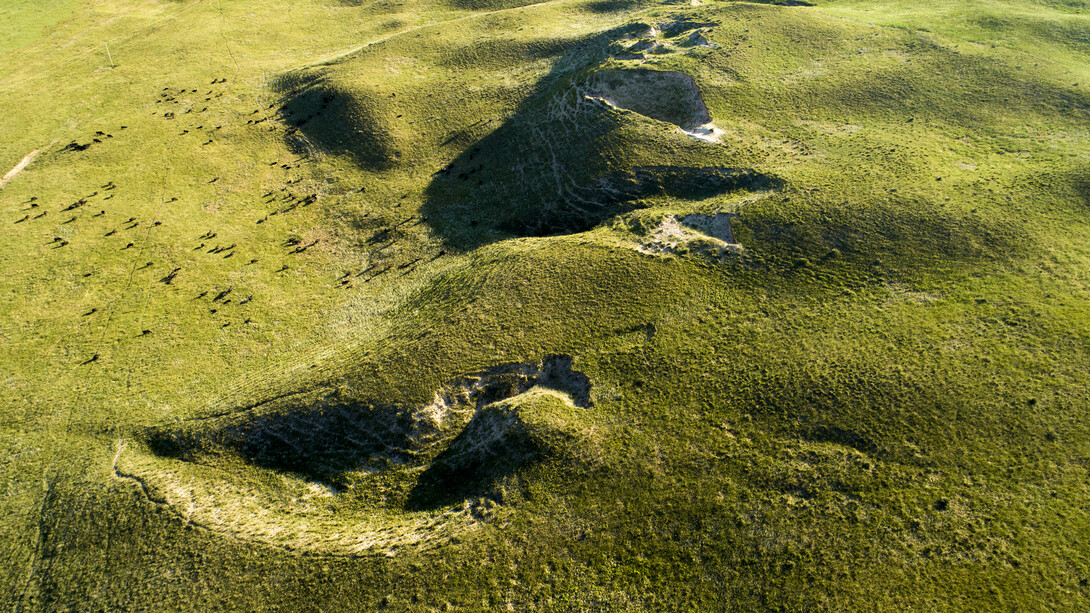 Aerial shot of Nebraska's Sandhills