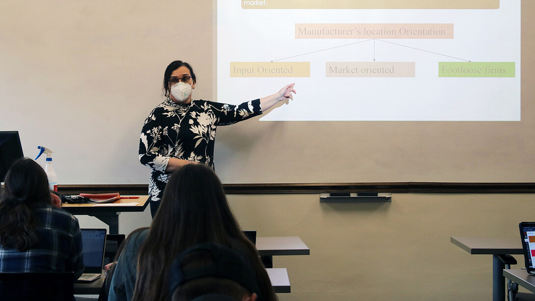 Daniela Manhani Mattos teaches agricultural economics on East Campus.