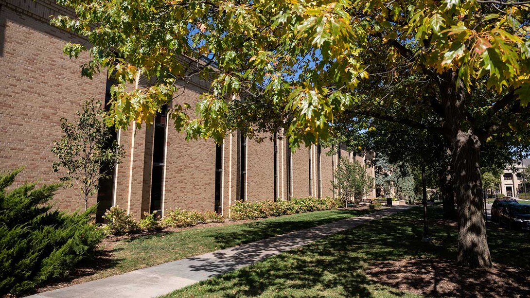 Exterior wall of Gwendolyn A. Newkirk Human Sciences Building on East Campus