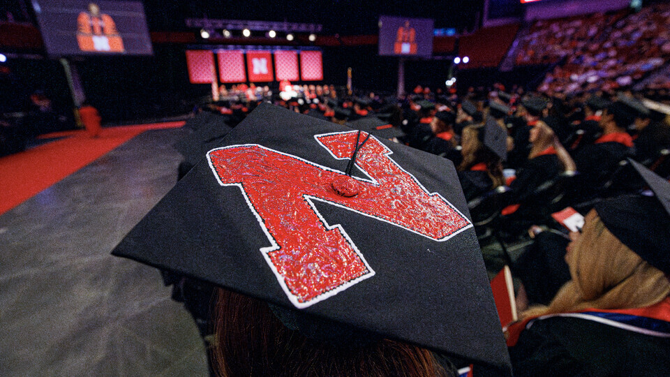 Pinnacle Bank Arena will host a ceremony for students earning graduate and professional degrees at 3 p.m. Dec. 15 and one for those earning bachelor’s degrees at 9 a.m. Dec. 16. Doors open to the public at 1:30 p.m. Dec. 15 and 7:30 a.m. Dec. 16.