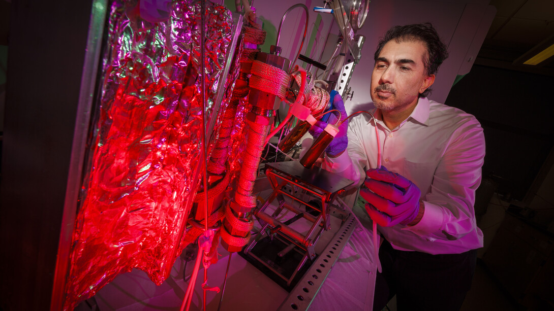 Ozan Ciftci, Kenneth E. Morrison Distinguished Professor of food engineering, operates an integrated supercritical carbon dioxide extractor-bioreactor, using green technology to extract lycopene — a high-value health and wellness-promoting bioactive compound — from tomato waste while simultaneously producing biodiesel.