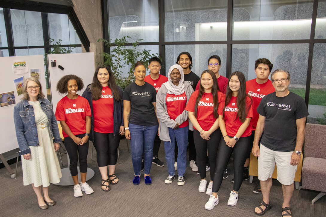 Those participating in the pilot program are (from left) Kristi Montooth, Yasmin Worth, Sarah Omar, Marianna Burks, Andy Nguyen (back), Manal Amon, Irving Salinas (back), Anh Le, Paul Mai (back), Amy Le, William Cao (back), Michael Herman.