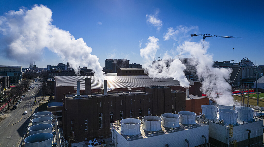 Steam rises from the City Campus power plant on Jan. 20. 