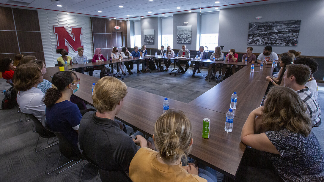 More than two dozen students discussed college affordability and access with James Kvaal, U.S. undersecretary of education, and Chancellor Ronnie Green on Sept. 16.