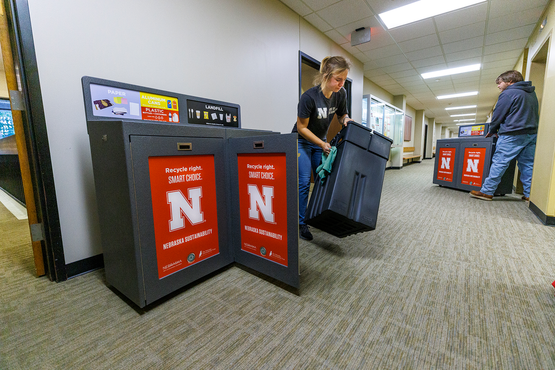 recycling bins