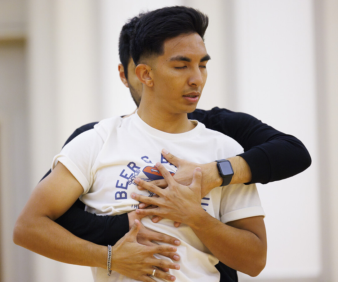 Yajyoo Shrestha and Carlos Servan perform a duet.