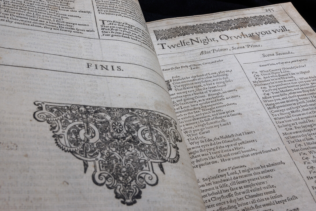 Pages inside the 401-year-old first folio are in remarkably good condition.